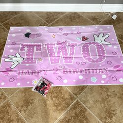 Mini Mouse Bday Banner And Balloons 