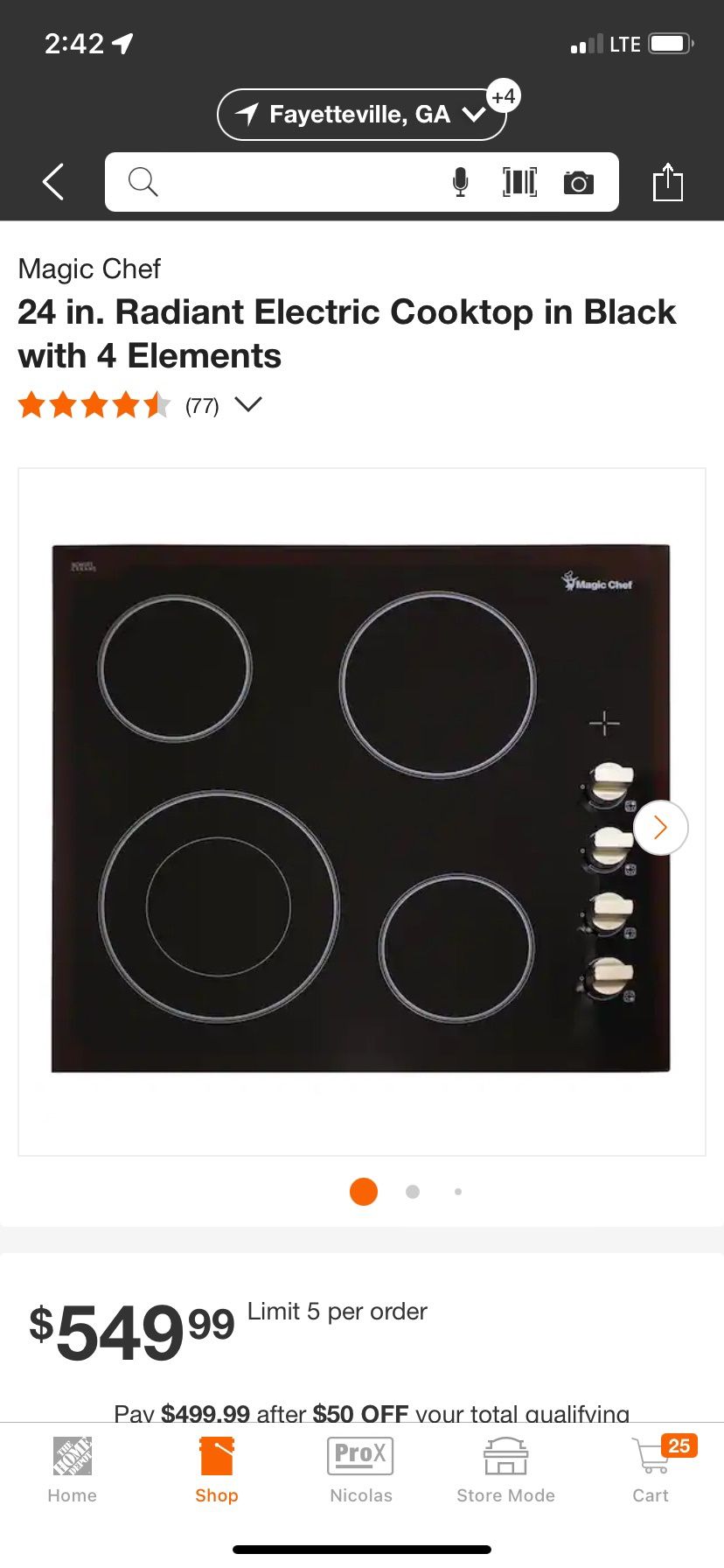 24 in. Electric Cooktop