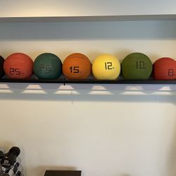 Full Set Exercise Balls with a rack