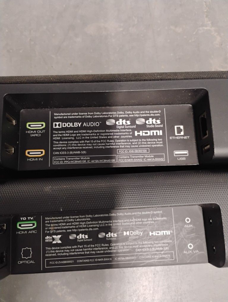2 Vizio Sound Bars