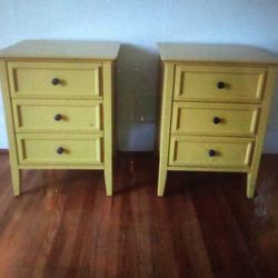 Pair Of Yellow Night Stands Brand New