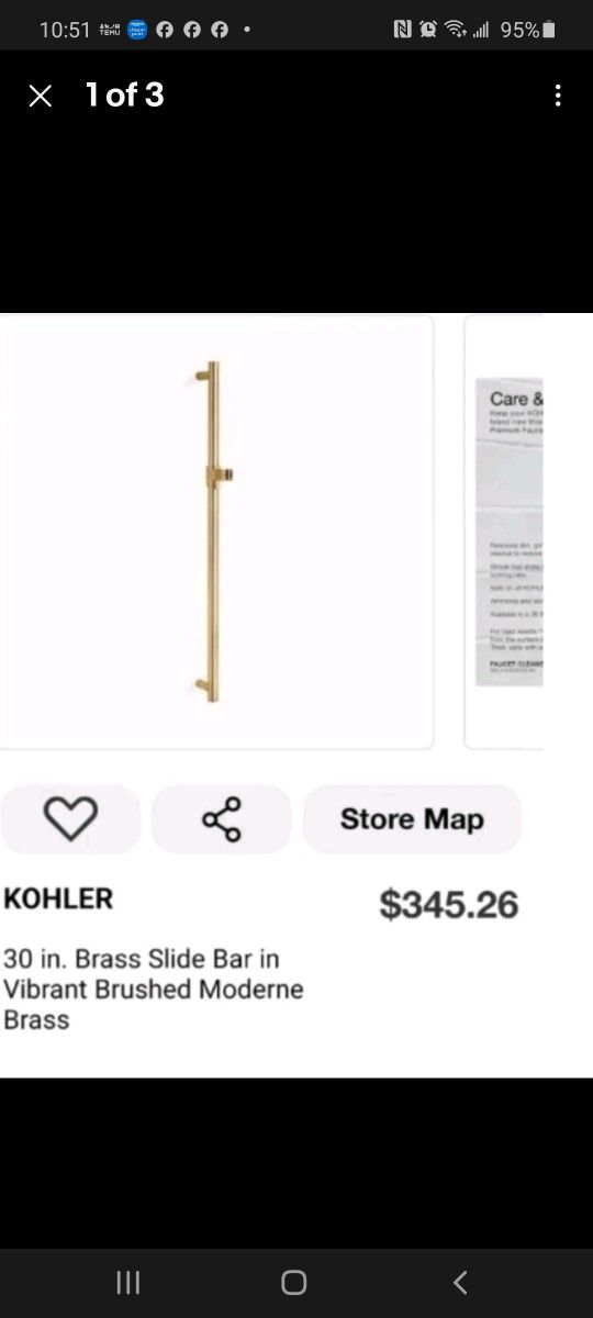 Kohler Handshower Slide Bar