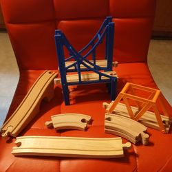 Miscellaneous Wooden Train Track Pieces (Lot of 8)