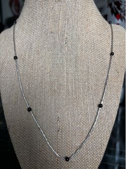 Vintage Sterling Silver and Onyx Chain 12” long. Available in Coral Gables. Cash please
