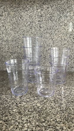 Set of 8 Acrylic Drinking Glasses – 4 Large + 4 Small – New/Unused