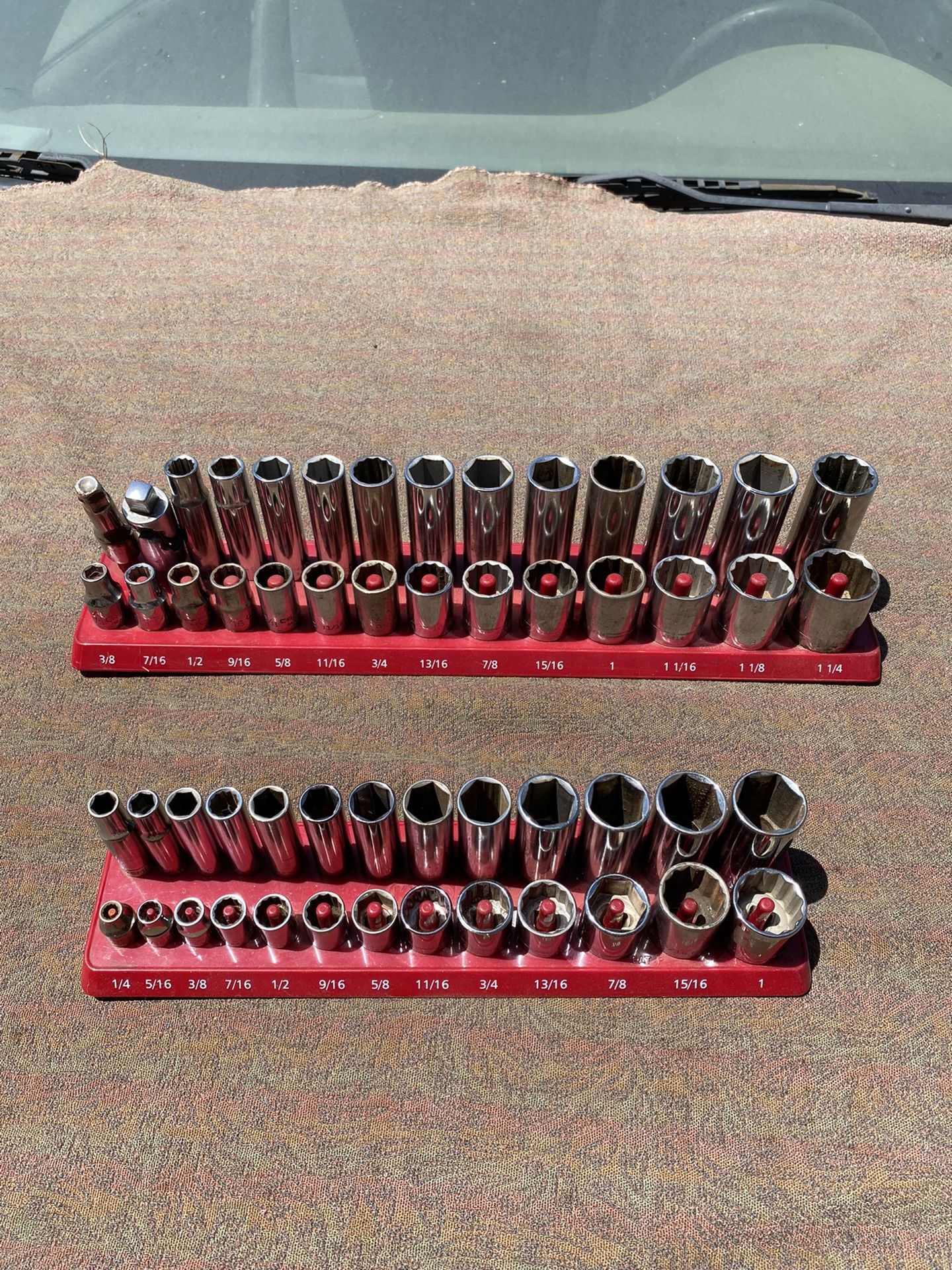 Tools Craftsman Socket’s. 1/2” And 3/8” With Holders