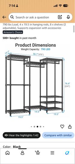Vipek Freestanding Metal Closet Organizer with Shelves