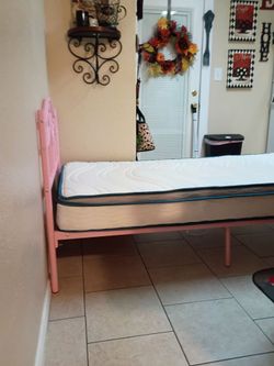 Beautiful Pink Frame with Mattress for 150.00 also can deliver Now