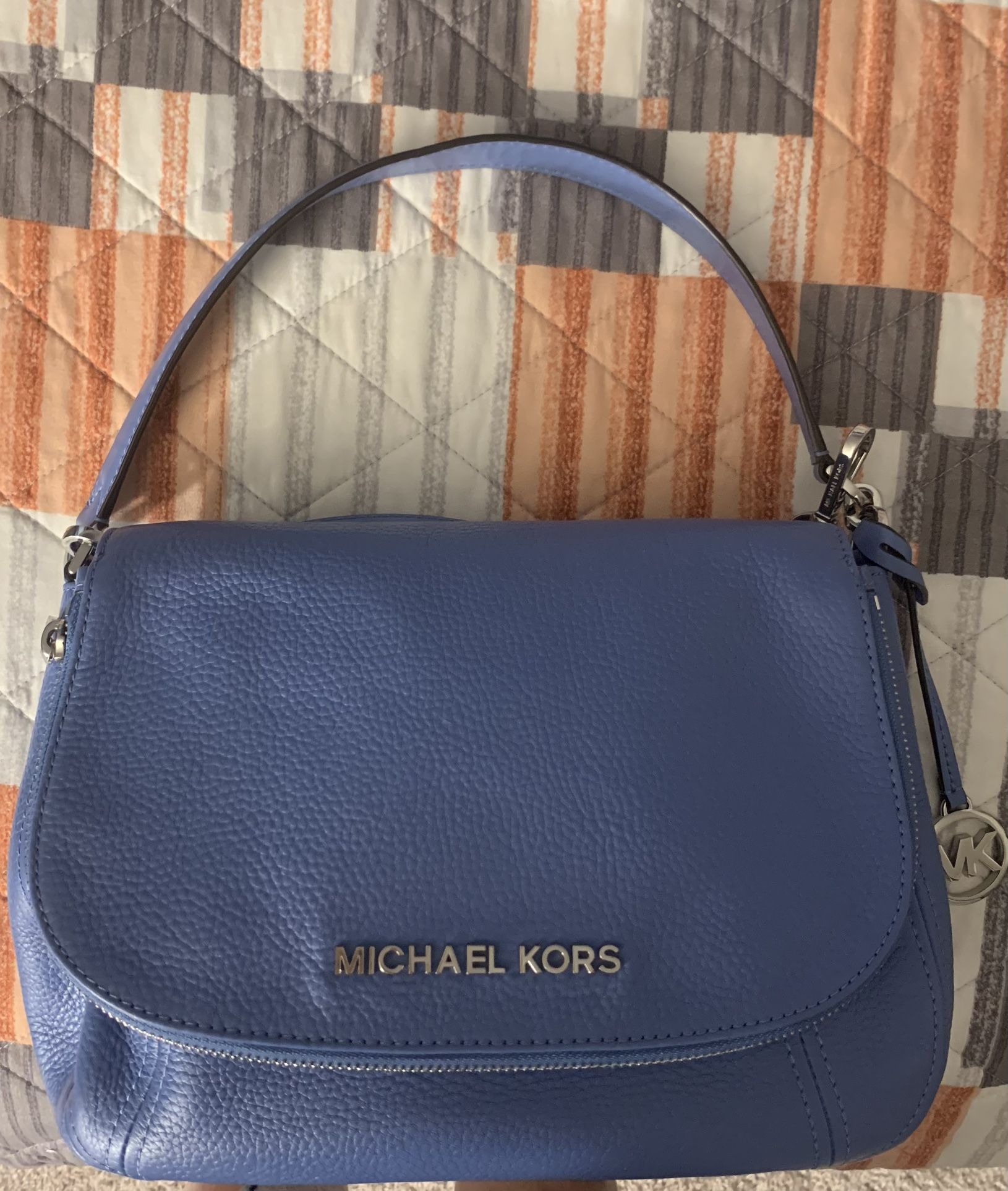 Michael Kors Bedford Flap Messenger In Blue With Or Without Wallet Available 