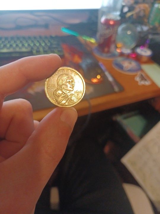 Rare Sacajawea P Mint Dollar Wounded Eagle Coin