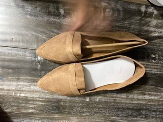 Beige flats, loafers, women’s
