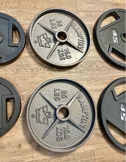 BRAND NEW Set Of Olympic Cast Iron Weight Plates  from 5s to 45s  Pounds [Total: 240 lbs]