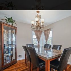 Dining Room Set With 6 Chairs And Armoire . Great Shape