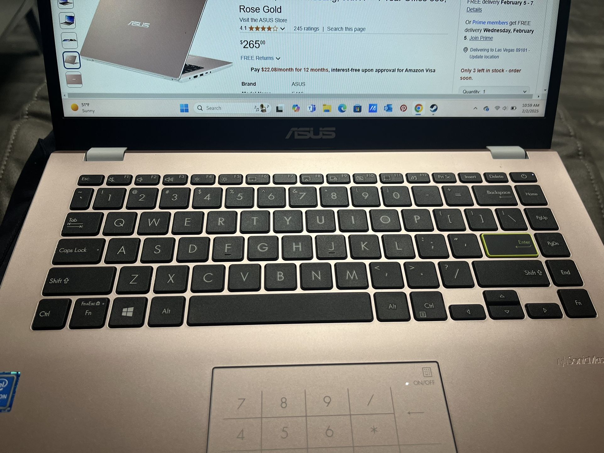 2022 Rose Gold ASUS 14” Thin Laptop