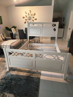 Solid Wood, Queen bed frame by Cindy Crawford
