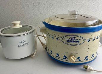 Vintage Rival Crock-Pot 5 Qt 3355 & 1.5 Qt Dip Master Slow Cooker Set Tested