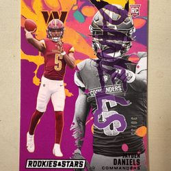 2024 Rookies and Stars Jayden Daniels Exclusives-Purple /35 Commanders