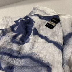 Lightweight blue And White Scarf For spring 