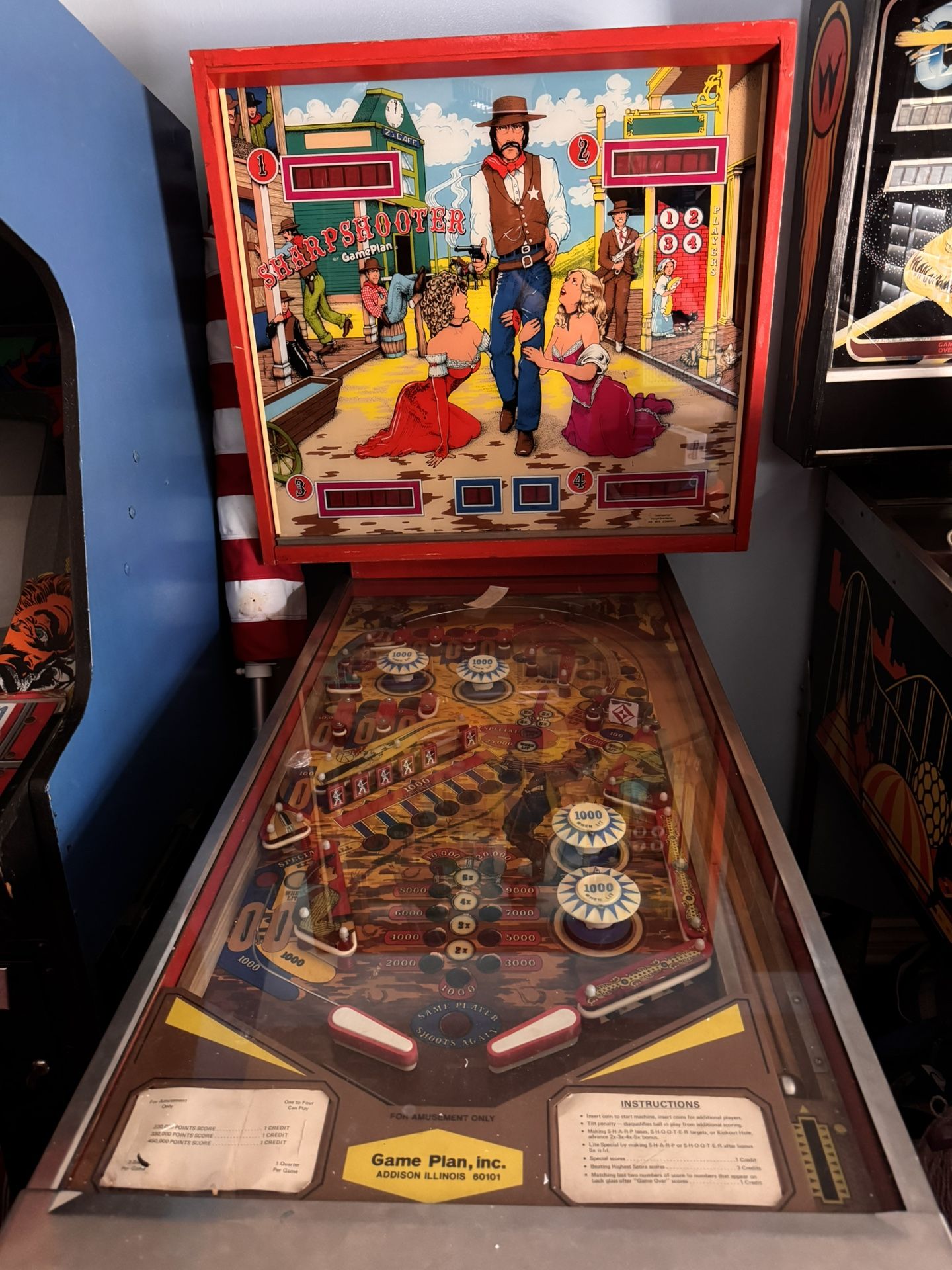 Vintage 1979 Sharpshooter By Game Plan Pinball Machine