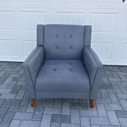 Gray Modern Accent Chair Mid Century Style