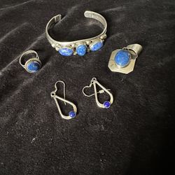 Sterling Silver Blue Lapis Set