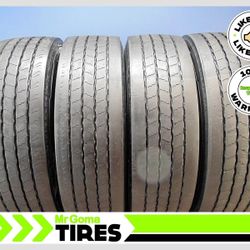 4 CONTINENTAL CONTI HYBRID HS3 245/70R19.5 USED  TIRES 10/32 TREAD * INSTALLATION INCLUDED 