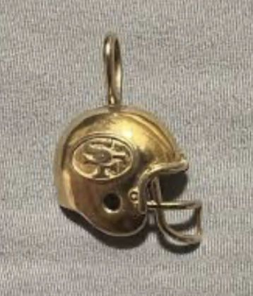 San Francisco 49ers helmet charm, 14k gold Pendant,