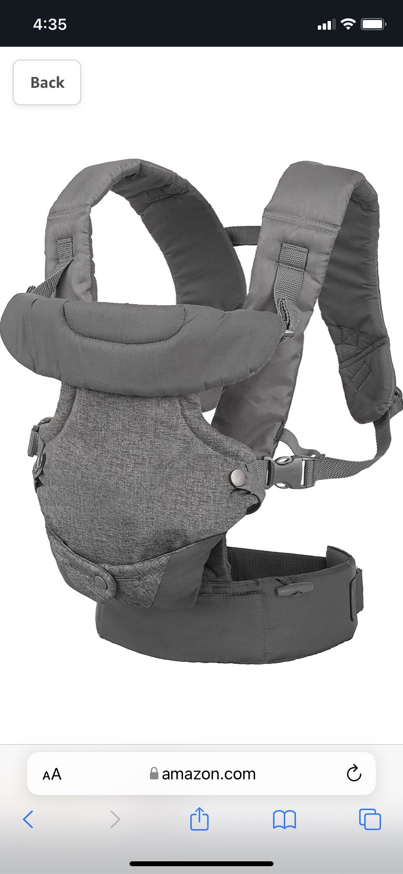Infantino Flip Advanced 4-in-1 Carrier - Ergonomic, convertible, face-in and face-out front and back carry for newborns and older babies 8-32 lbs