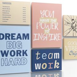 New Dandy Decor Motivational Wall Decor 6 Piece Collage Set | Office Wall Art & Decor | Inspirational Wall Decor | Positive Affirmations Wall Decorati