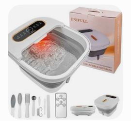 UNIFULL Collapsible Foot Spa Bath Massager with Heat & Pedicure Kit - NEW IN BOX