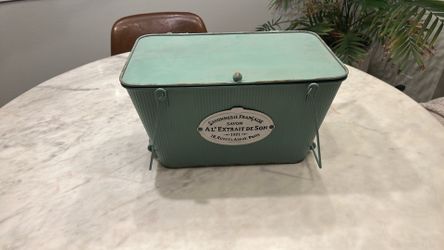 Vintage French Metal Picnic Basket