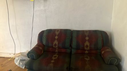 Native print couch love seat 