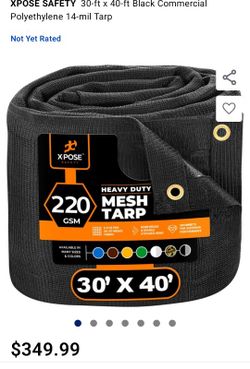 30x40 Black Mesh Tarp Heavy Duty 30' x 40'