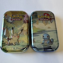 Pokemon Kanto Friends Pikachu Art And Squirtle Art Mini Tins 2019 H24