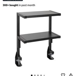 VIVO Clamp-on Desk Attachment 13 inch Above or Below 2-Tier Shelving Unit
