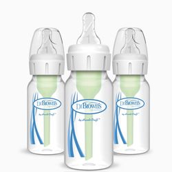 Dr. Brown's 4oz Anti-Colic Options+ Narrow Baby Bottle with Level 1 Slow Flow Nipple