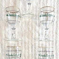 Cristal D’Arques-Durand Irish Coffee Glass with Green Shamrock & 22K Gold Rim-Set of 5-New-Unused.
