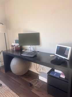 79"L x 23"D Black Desk