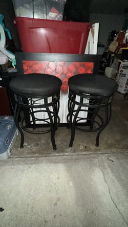 2 Black Cushion Seat  Swivel Barstools