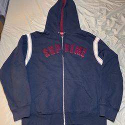 Supreme Jet sleeve zip up hooded sweatshirt