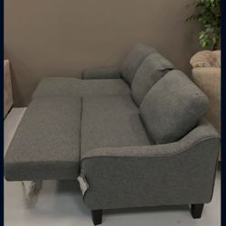 SAMEDAY DELIVERY Jarreau Gray Sofa Chaise Sleeper