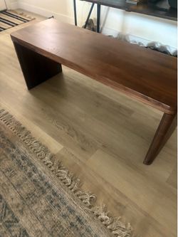 Mid-Century Modern Wood Bench / Coffee Table – 44" x 15" x 17"