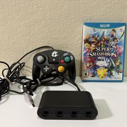 Nintendo Wii U Super Smash Bros Game Bundle with Controller and Adapter