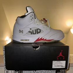 Supreme x Air Jordan 5 “white”