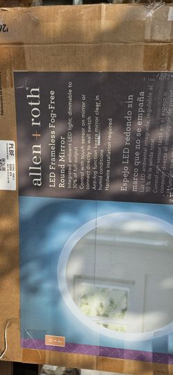 New Allen + Roth Led Frameless Fog-free Round Miror