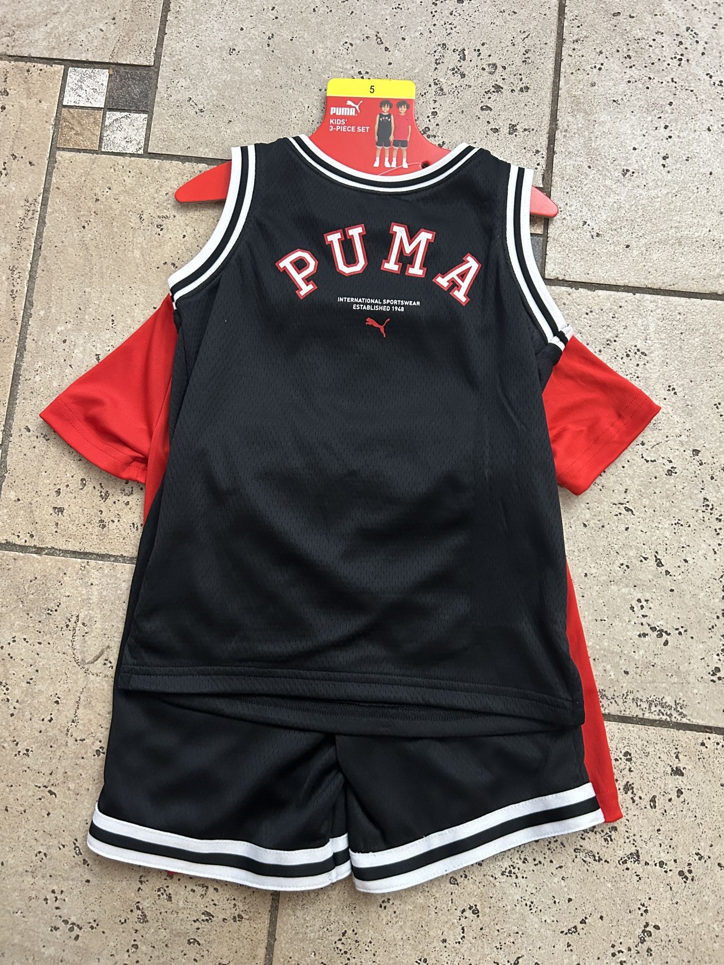 NWT Puma kidsTank Top ,Tshirt & Shorts 3pcs athletic Set