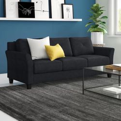 Genova microfiber sofa in black deals