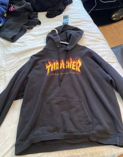 Large Black Flame Thrasher Hoddie