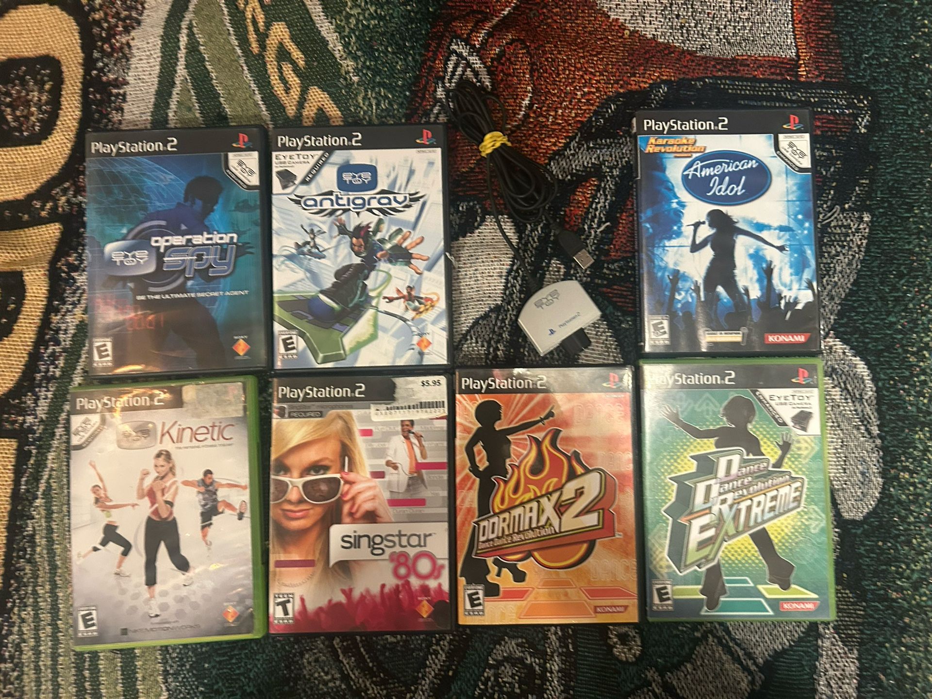 Ps2 eye toy with 7 games