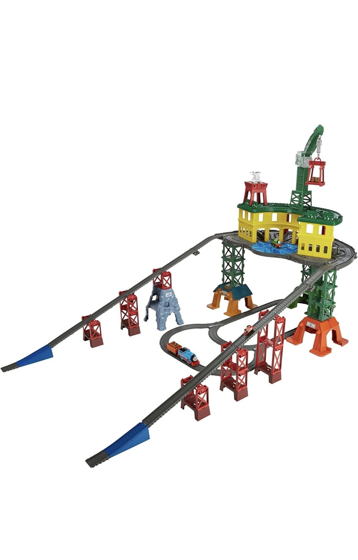 Thomas & Friends Train Set, Super Station, Extra Large Race Track with 6 Motorized Thomas Trains 